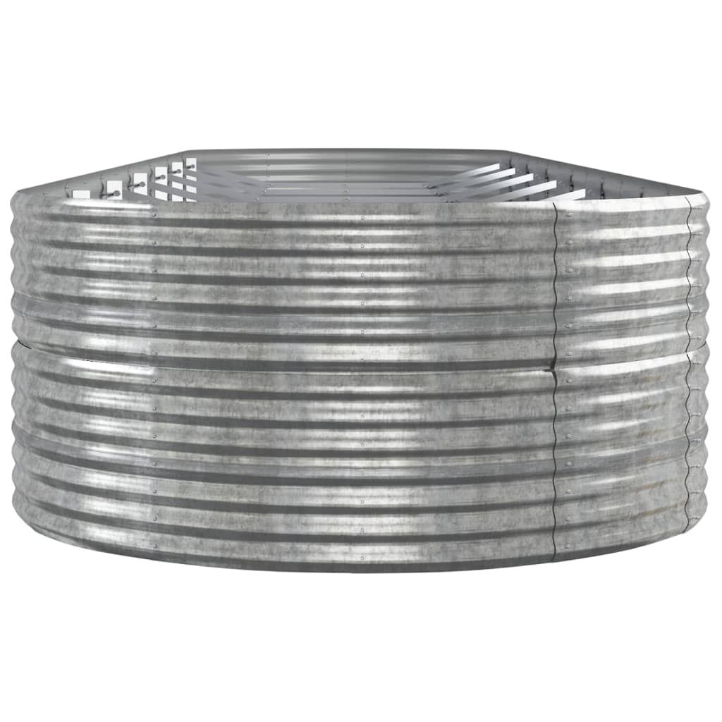 Garden Raised Bed Powder-coated Steel 584x140x68 cm Silver