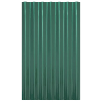 Roof Panels 12 pcs Galvanised Steel Green 60x36 cm