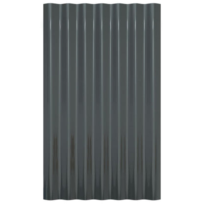 Roof Panels 12 pcs Galvanised Steel Anthracite 60x36 cm