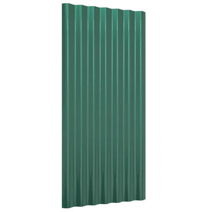 Roof Panels 36 pcs Galvanised Steel Green 80x36 cm