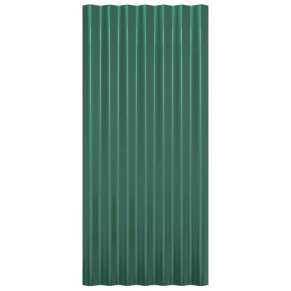 Roof Panels 36 pcs Galvanised Steel Green 80x36 cm