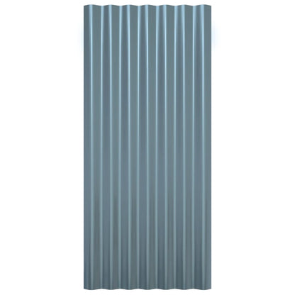 Roof Panels 36 pcs Galvanised Steel Grey 80x36 cm