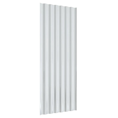 Roof Panels 12 pcs Galvanised Steel Green 100x36 cm