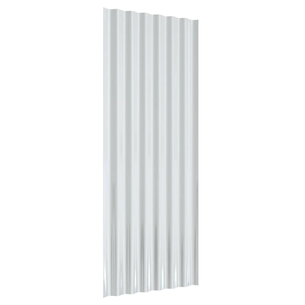 Roof Panels 12 pcs Galvanised Steel Brown 100x36 cm