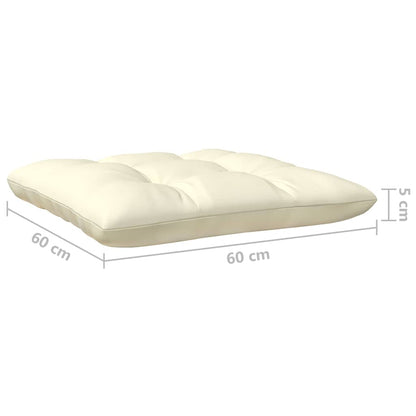 8 Piece Garden Lounge Set with Cream Cushions Pinewood