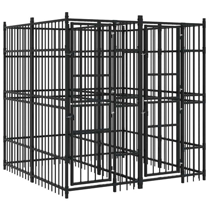 Outdoor Dog Kennel Steel 3.69 m²