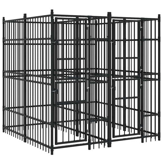 Outdoor Dog Kennel Steel 3.69 m²