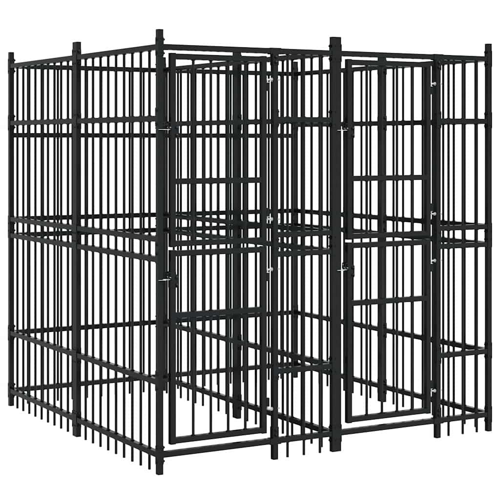 Outdoor Dog Kennel Steel 3,69 m²
