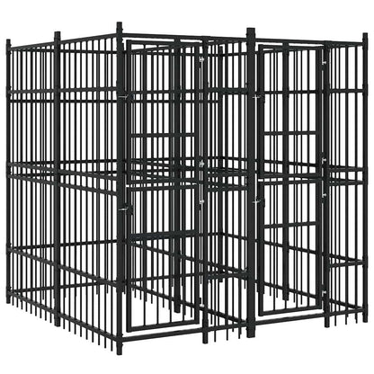 Outdoor Dog Kennel Steel 3,69 m²