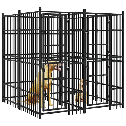 Outdoor Dog Kennel Steel 3.69 m²