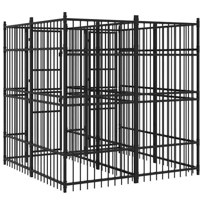 Outdoor Dog Kennel Steel 3.69 m²