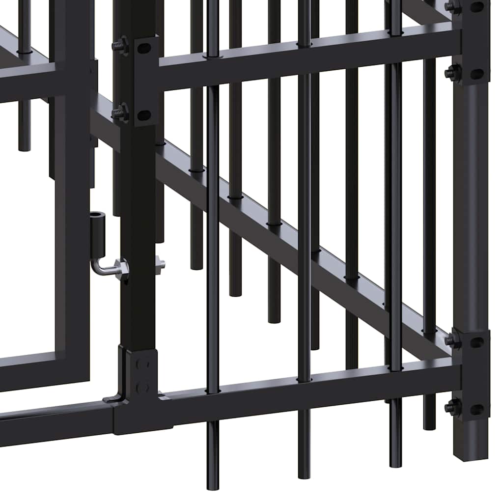 Outdoor Dog Kennel Steel 3.69 m²