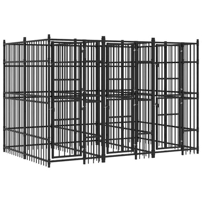 Outdoor Dog Kennel Steel 5.53 m²