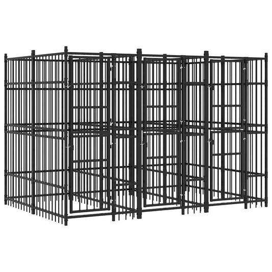 Outdoor Dog Kennel Steel 5.53 m²
