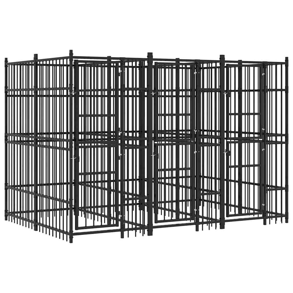 Outdoor Dog Kennel Steel 5,53 m²