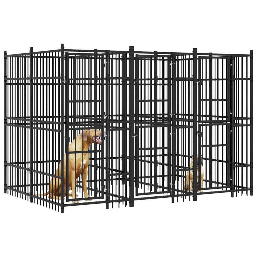 Outdoor Dog Kennel Steel 5,53 m²