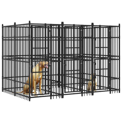 Outdoor Dog Kennel Steel 5,53 m²