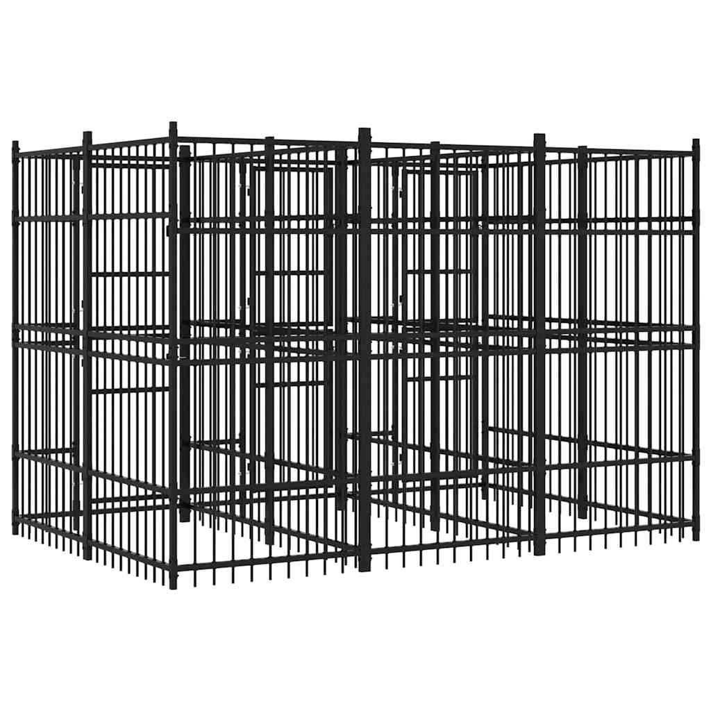 Outdoor Dog Kennel Steel 5,53 m²