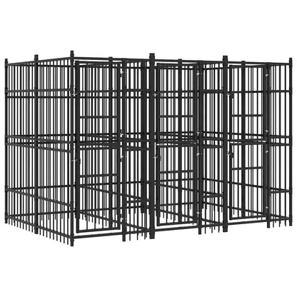 Outdoor Dog Kennel Steel 7.37 m²