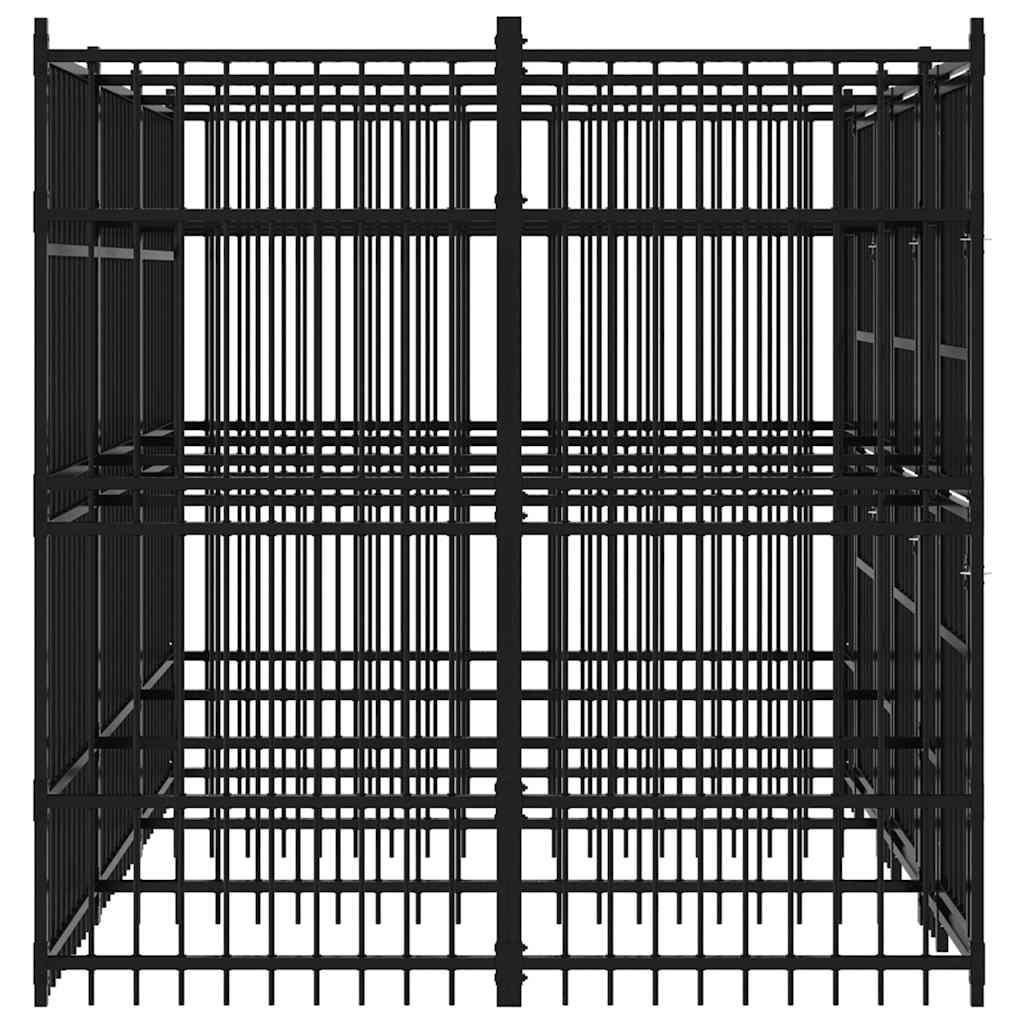 Outdoor Dog Kennel Steel 7.37 m²