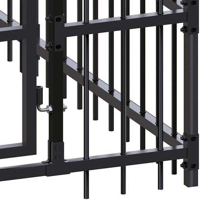 Outdoor Dog Kennel Steel 7.37 m²