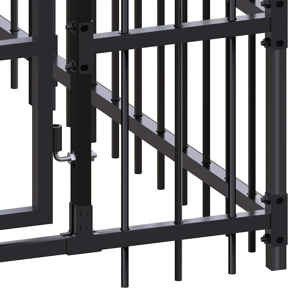 Outdoor Dog Kennel Steel 7.37 m²