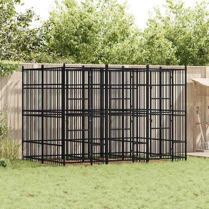 Outdoor Dog Kennel Steel 7.37 m²
