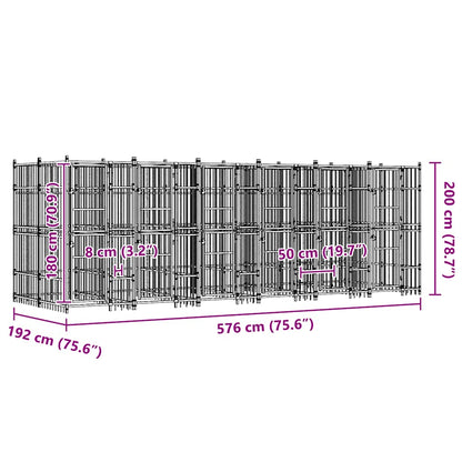 Outdoor Dog Kennel Steel 11.06 m²