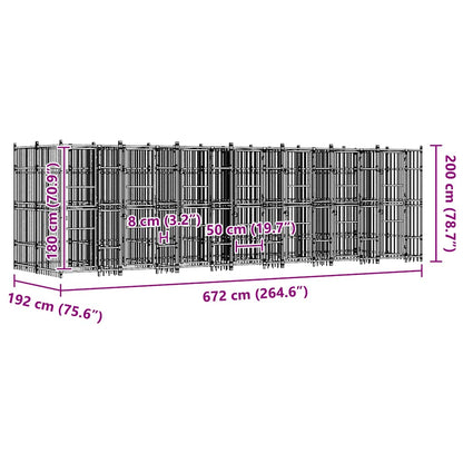 Outdoor Dog Kennel Steel 12.9 m²