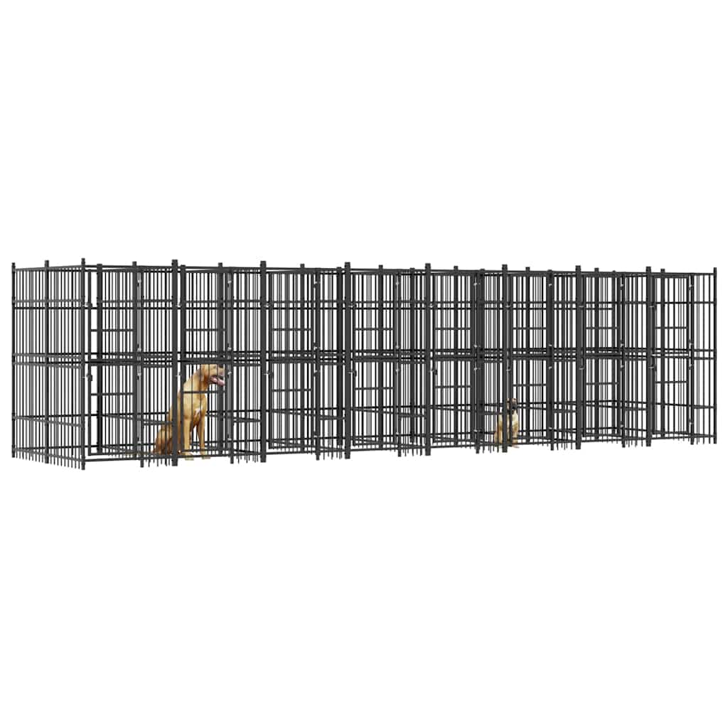 Outdoor Dog Kennel Steel 14.75 m²