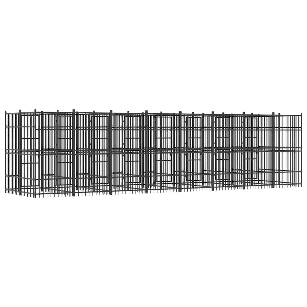 Outdoor Dog Kennel Steel 14.75 m²