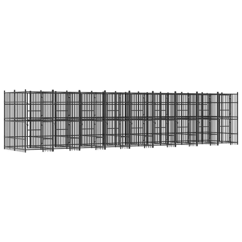 Outdoor Dog Kennel Steel 16.59 m²