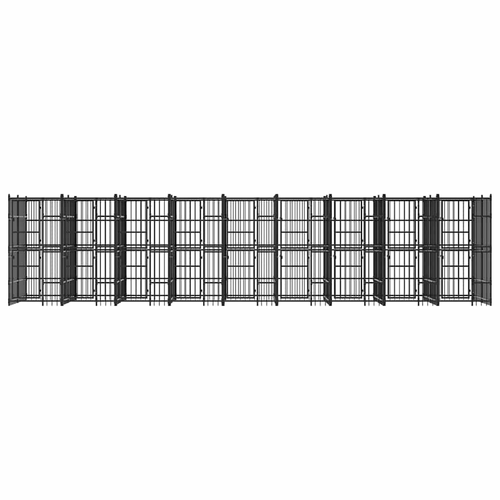 Outdoor Dog Kennel Steel 16.59 m²