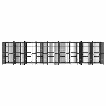 Outdoor Dog Kennel Steel 16.59 m²