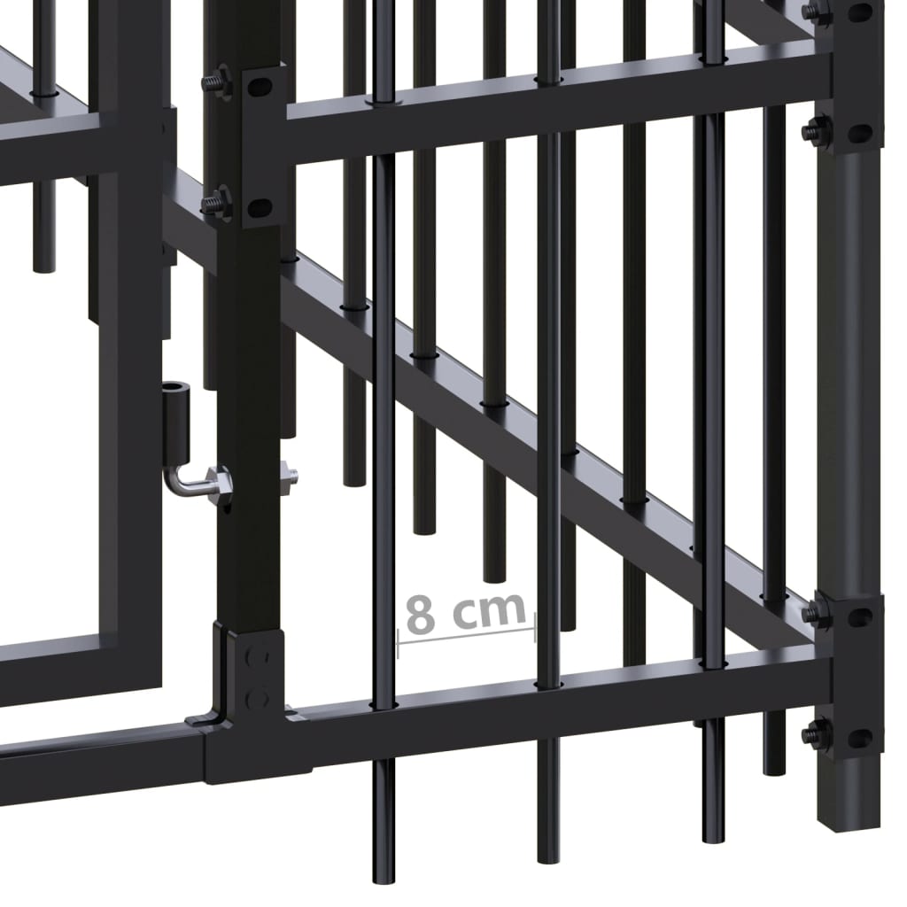 Outdoor Dog Kennel Steel 16.59 m²