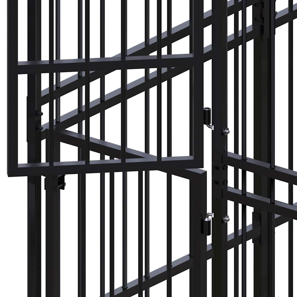 Outdoor Dog Kennel Steel 16.59 m²