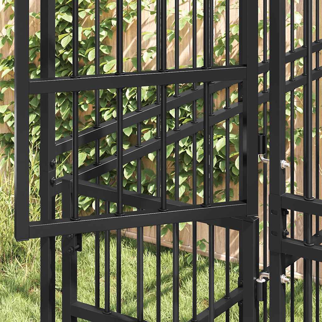 Outdoor Dog Kennel with Roof Steel 1,84 m²