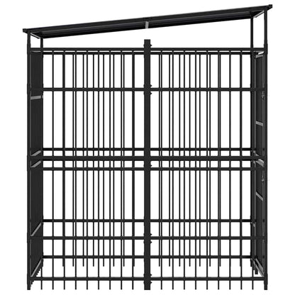 Outdoor Dog Kennel with Roof Steel 1,84 m²