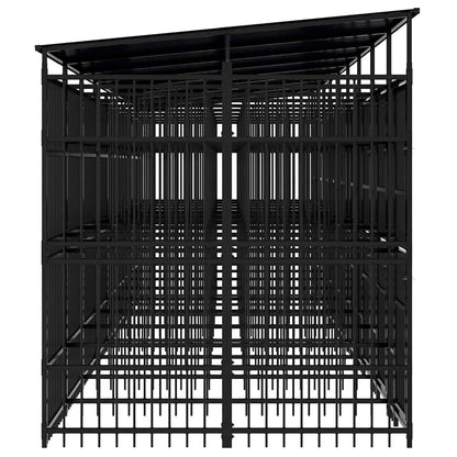 Outdoor Dog Kennel with Roof Steel 16.59 m²