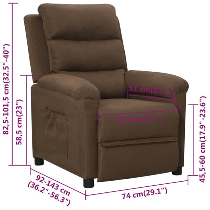 Recliner Chair Brown Fabric