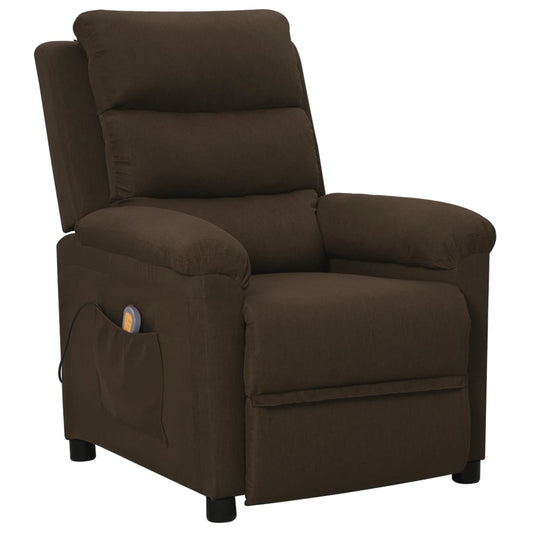 Massage Chair Dark Brown Fabric