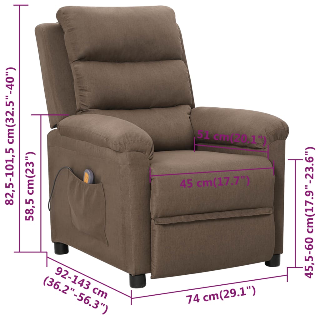 Massage Chair Taupe Fabric