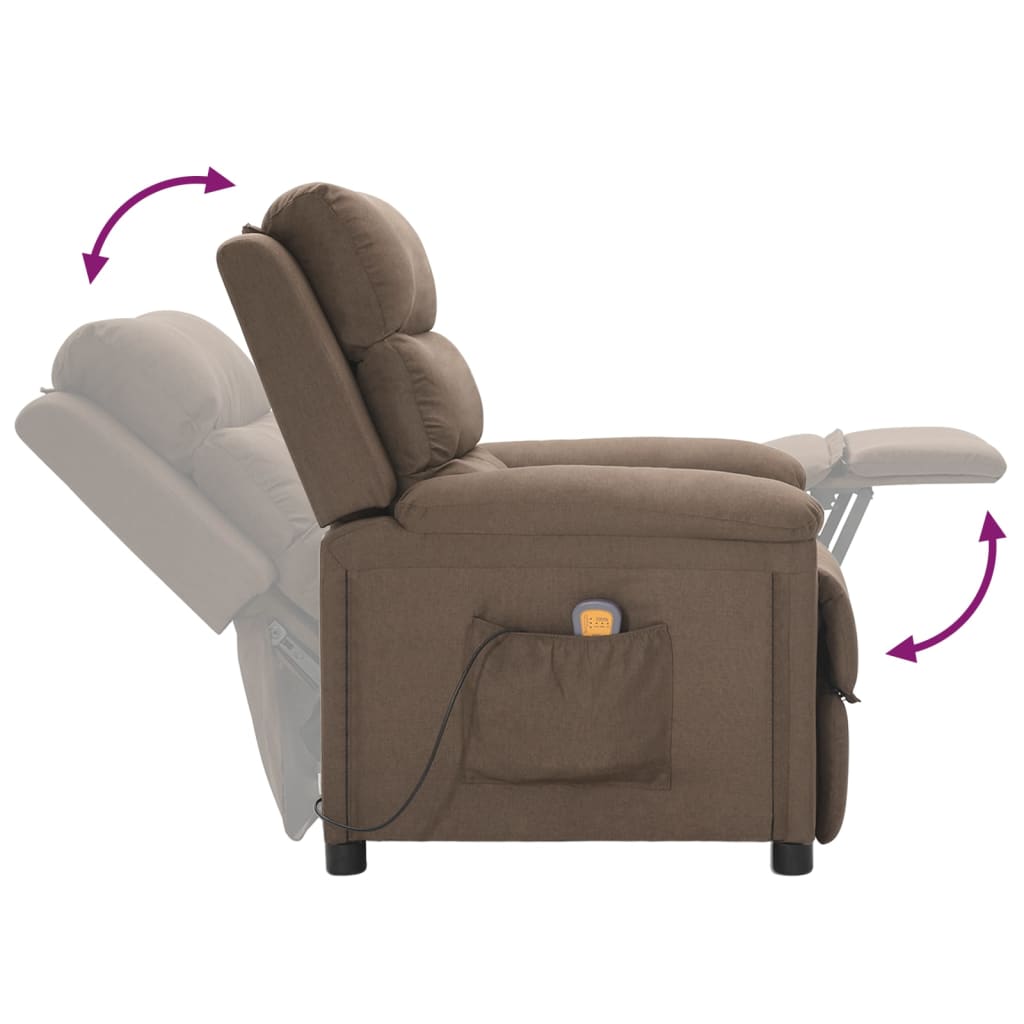 Massage Chair Taupe Fabric