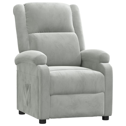 Recliner Chair Light Grey Velvet