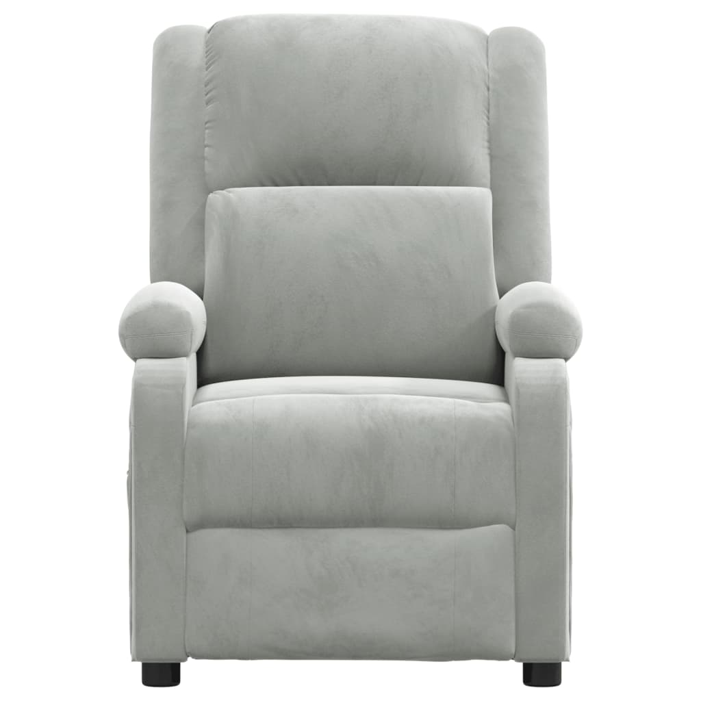 Recliner Chair Light Grey Velvet