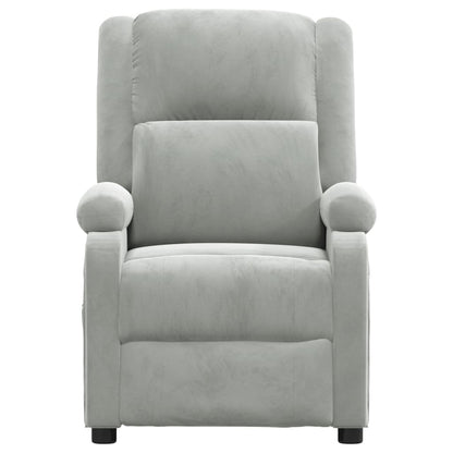 Recliner Chair Light Grey Velvet