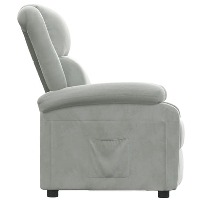 Recliner Chair Light Grey Velvet