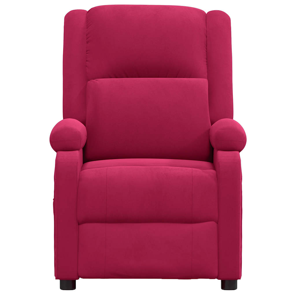 Recliner Chair Wine Red Velvet