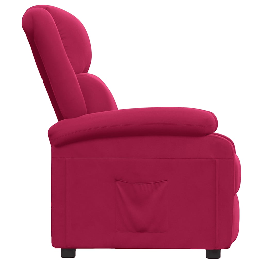 Recliner Chair Wine Red Velvet