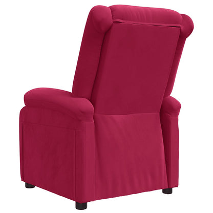 Recliner Chair Wine Red Velvet